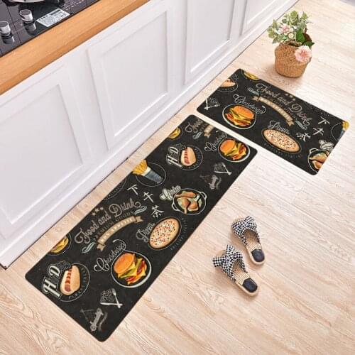 2pcs/Set Kitchen Mat Modern Kitchen Rugs Long Strip Entrance Doormats Anti-slip Floor Carpet Absorption Door Mats Bathroom