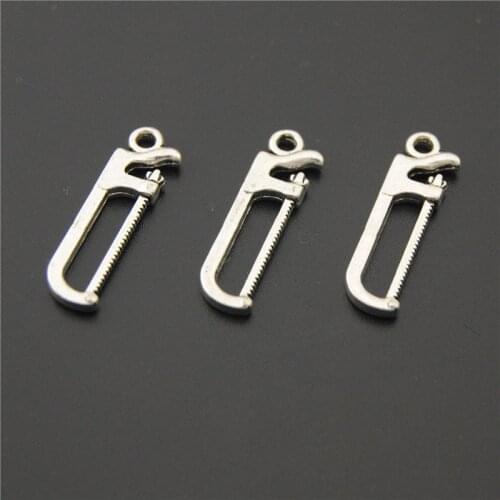 40pcs Tibetan Silver Color Hack Saw Charms Pendants Jewelry Making DIY Handmade Craft A2216
