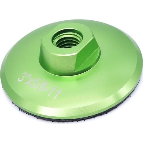 3" 80mm Green Hook and Loop Aluminium Backing Pad Aluminum Backer Pad With 5/8-11 Arbor For Diamond Polishing Pad