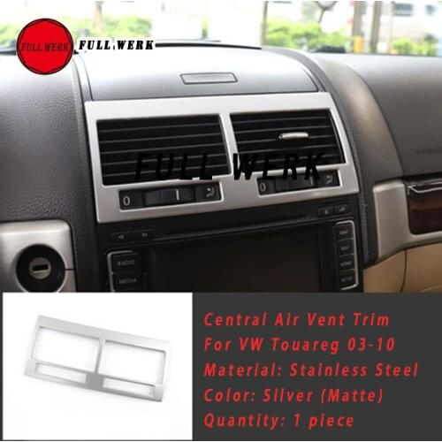 Stainless Steel Silver Car Central Side Air Vent Trim Outlet Decoration Cover Sticker B Pillar Frame for VW Touareg 03-10 Access