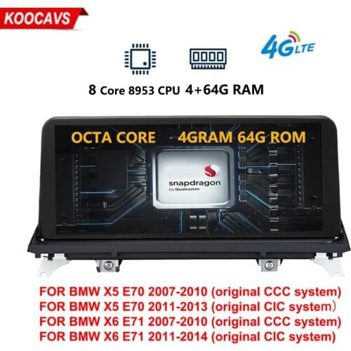 10.25" Android 9.0 multimedia Car GPS Navi Screen For BMW X5 E70 X6 E71 2007-2013 Multimedia Player 8 Core CPU 4+64G RAM WIFI