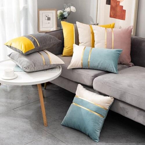 Velvet Cushion Cover Decorative Waist Pillows Throw Pillow Case Soft Solid Colors Luxury Home Decor Living Room Sofa Seat Coffee