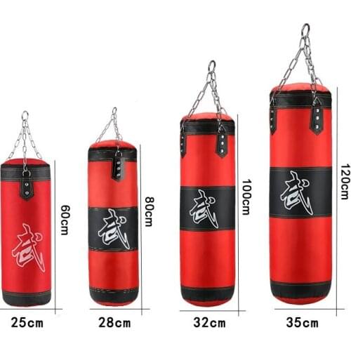 Punching Bag Unfilled Set Kick Boxing Heavy MMA Training Punching Mitts Hanging Chain Karate Boxing Bag Boxing Equipment Get Six