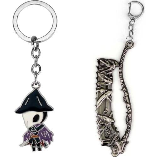 Game Bloodborne Saw Hunter Badge Key Chains Dark Souls 3 Figure Keychains Sun Sollar Fire Keeper Knight Keyring Key Ring Holder