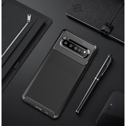 Case For Samsung Galaxy S10 S10E + S10 Plus A10E Carbon Fiber Matte Anti-knock Soft Silicone Back Cover Shockproof Shell Capa