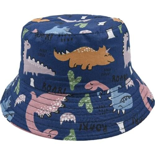 Children Hat Summer Dinosaur print Cap For Boys Girls Kids Sun Caps Baby Kids Outdoor Cap Toddler Girls Bucket Fisherman Hats