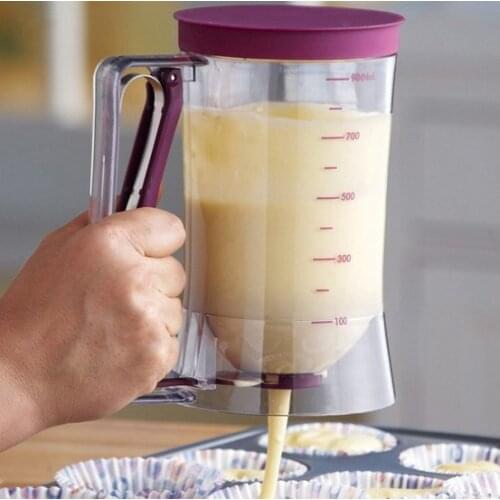 1PC Cake Cream Mix Dispenser Plastic Funnel Measuring Cup Batter Dispenser Kitchen Cupcake Pancake DIY Baking Tools OK 0403