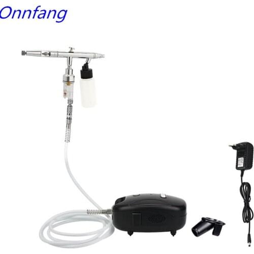 Dual Action 0.3mm 22ML Cup Removable Tattoo Airbrush Set Compressor With Air Brush Paint Spray Gun For Art Piant make up air