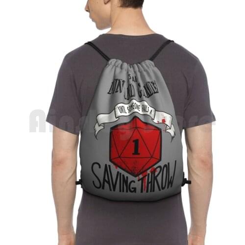 Its All Fun And Games Backpack Drawstring Bags Gym Bag Waterproof And Pathfinder Rpg Dice Polyhedral Game Table Top World