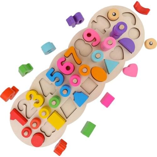 Kids Matching Toy Digital Shape Wooden Matching Toy Children Number Teaching Tool for Early Education