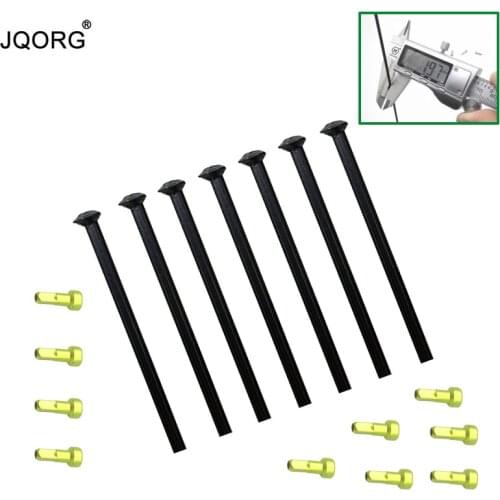 JQORG 12 Pieces A Lot Black Color Straight Pull Bicycle Spokes 304 Stainless Steel Black Color 180 Degree Mountain Bike Needles