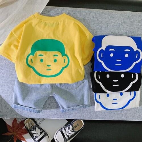 Kids Clothes Outfit Baby Boy Summer Cartoon Sesame Street Print Short Sleeve T Shirt Short Jeans 2 Pcs Set Girl Clothing Costume