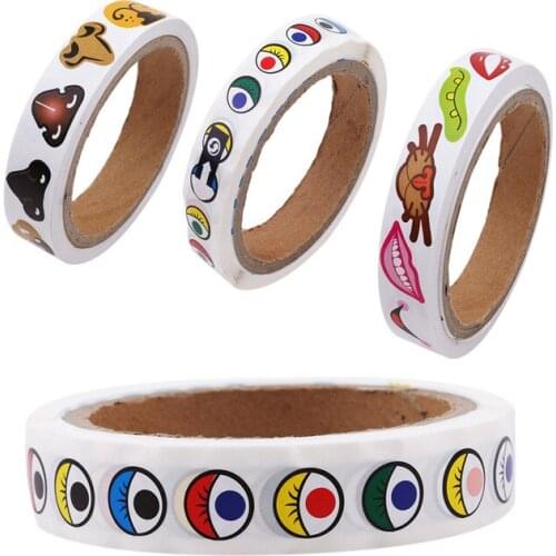 Creative DIY Stickers Kids Cartoon Animal Eye Nose Mouth Educational Toys For Children Office Sticker Laptop Birthday Decoration