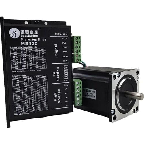 Leadshine 2 phase nema23 57 series 57HS21A stepper motor kit + M542C controller input voltage VDC20-50V