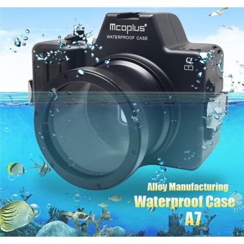 Mcoplus Waterproof Case for Sony A7 Camera 100M/325ft Alloy Manufacturing Underwater Camera Diving Housing Bag