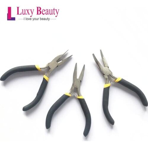 Metal Steel Pliers Hair Plier for Hair Extension Tools Pliers Tip Hair Loop Hair Flat Needles Cold fusion DIY