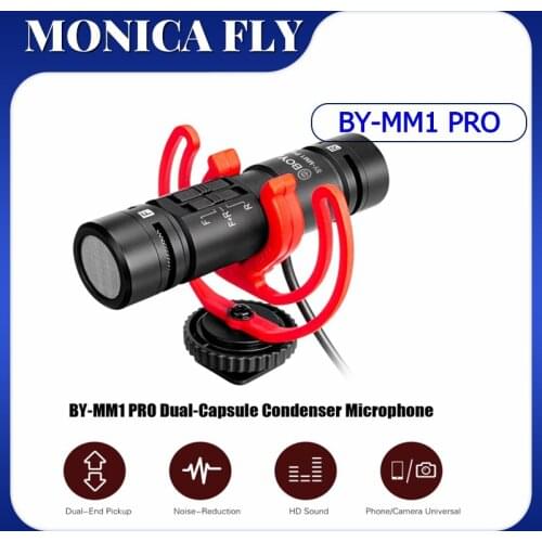 BOYA BY-MM1 PRO Video Record Dual Head Microphone Microphones Game Sound Card Studio Smartphone Microphone for Singing Camera
