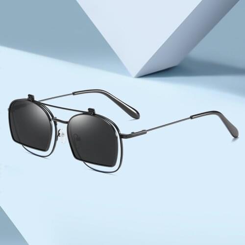 Fashion Sunglasses Men/Wome Personality Reversible Clamshell-type Design Polarized Sunglasses Male Driving Glasses Gafas De Sol