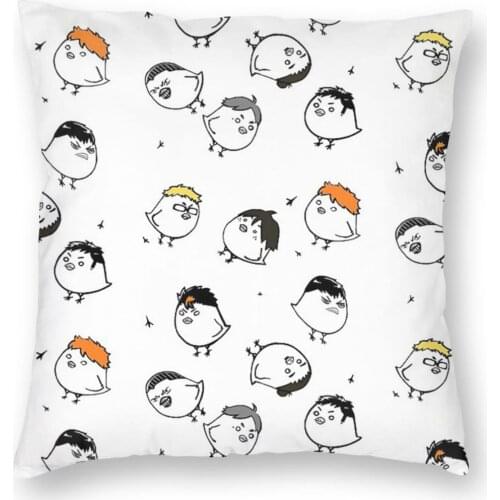 Karasuno Crows Haikyuu Pillow Cover Home Decor Volleyball Anime Japan Cushion Cover Throw Pillow for Sofa Double-sided Printing