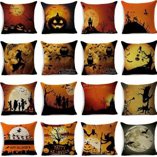 Halloween Ghost Witch Pumpkin Pillowcases Decorative Throw Pillow Cover For Sofa Party Chair