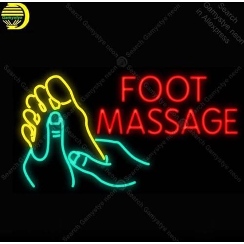 Neon Sign for Foot Massage Neon Light Neon Bulb sign Beer Display club Business handcraft glass tube light Decor lamps for sale