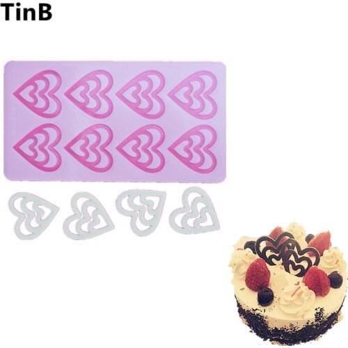 New DIY 3D Heart shape Silicone Chocolate Mold Bakeware Birthday Cake Cookie Decorating Tools Chocolate Mould Stencil Muffin Pan
