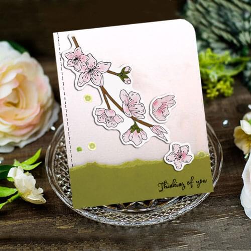 NEW Cling Stamp & Metal Cutting Die For Letters Plum Blossom Scrapbook Paper DIY Greeting Card Making Ink Clear Stencil Handmade