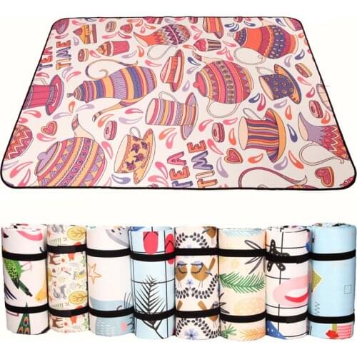 New Printed Picnic Mat Beach Blanket Waterproof Mat Blanket Ground Mattress Outdoor Picnic Camping Tent Mat Moisture Pad