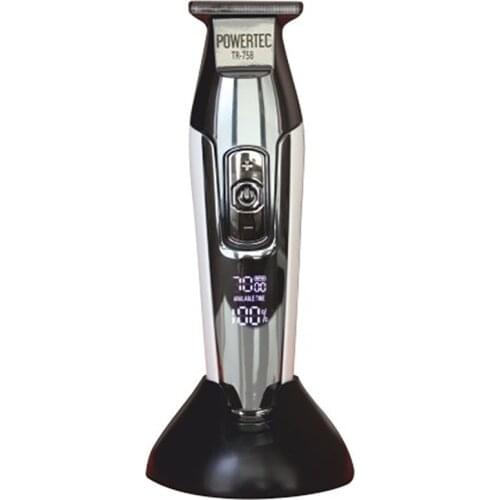 Powertec TR-758 Professional Shaver,Lithium Battery, Wireless Use,3-Stage Working Speed, Fast Charging System,Quiet and Powerful