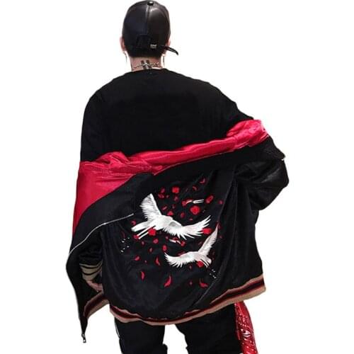 Japanese Style Luxury Embroidery Jacket Smooth Men Youth Sukajan Yokosuka Souvenir Spring Autumn Baseball Jacket Loose Coats