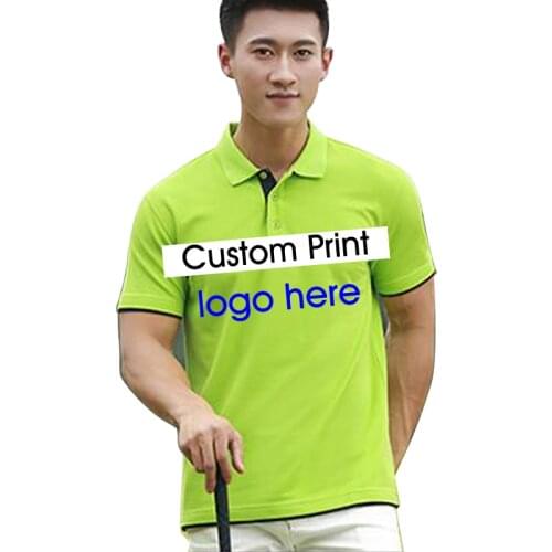 Custom make Polos Custom Embroidery Printing Your Design Unisex Polo Shirt DIY Logo Photo Flag Company Advertisement Tops