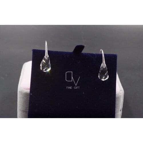 925 Sterling Silver Earrings For Women New Fashion Austrian Crystal Water Drop Dangle Drop Hook Earrings Wedding Jewelry Girl
