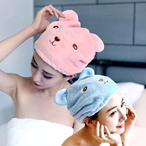 1Pcs Microfiber Quickly Dry Hair Hat Women Girls Ladies Cap Bathing Drying Towel Head Wrap Hat