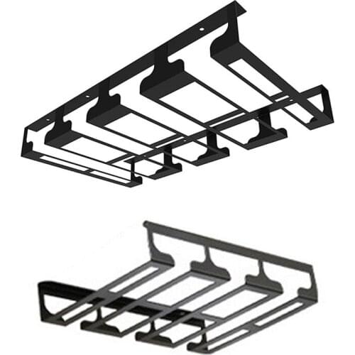 Wine Glass Rack,Under Cabinet Stemware Wine Glass Holder,Bar For Kitchen Restaurant,Iron (Black)