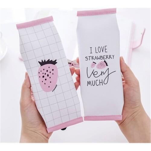 DL Whisper bag South Korea PU cortex simple creative capacity of male and female students box pencil bag learning stationery