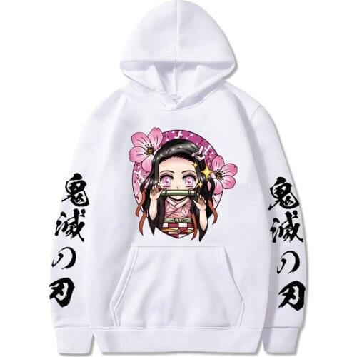 Demon Slayer Anime Hoodies Kamado Nezuko Pullovers Loose Oversized Hip Hop Women Men Casual Sweatshirt Streetwear 2021 Sweater