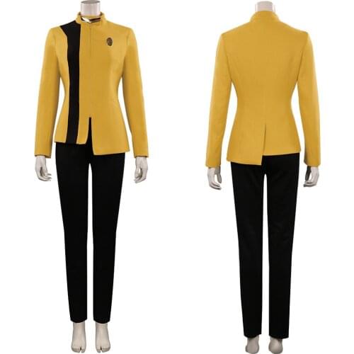 Trek: Discovery S4 Cosplay Costume Yellow Women Uniform Outfits Halloween Carnival Suit