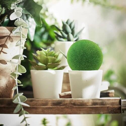 Tufted Round Ball Green Grass Ball Artificial Grass Foam Ball Window Design Simulation Flower Water Plant Flower Arrangement Acc