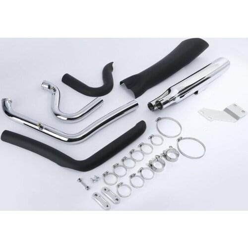 Motorcycle Exhaust Pipes W/ Heat Shields 2-1 Exhaust Pipe Tail Tube For Harley Softail Breakout 2013-2017 2014 2015 2016