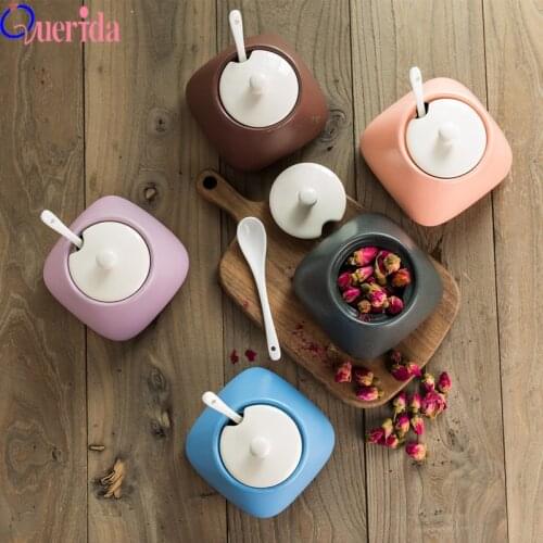 Japanese Spice Ceramic Condiment Bottles Sugar Salt And Pepper Shakers Seasoning Jars For Spices Box Container Kitchen Tools