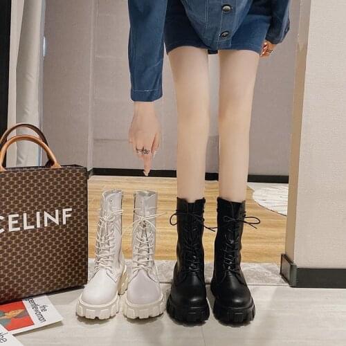 2021 Spring Autumn New Women Boots Solid Pu Leather Fashion Zipper Ankle Boot Ladies Block Heels Flat Outdoor Party Womens Shoe