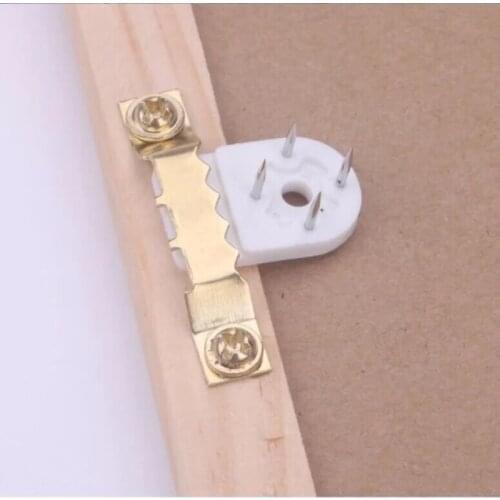 10pcs Zigzag Hanger+10pcs White Plastic Invisible Wall Mount+20pcs Screw Photo Picture Frame Nail Hook Hanger