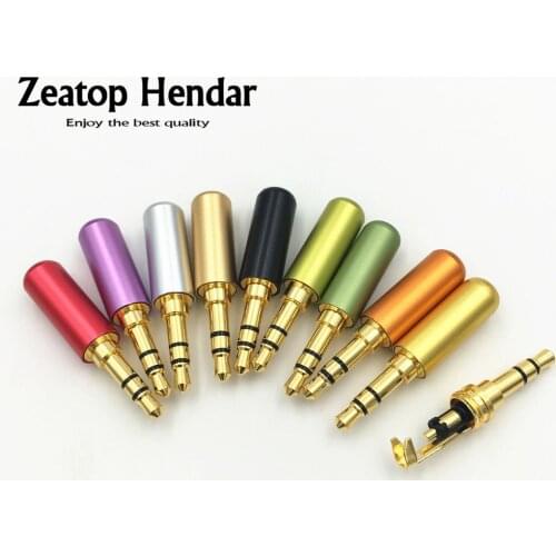 100Pcs Colorful 3.5mm 3 Pole Stereo Male with Clip Audio Jack Earphone Adapter for DIY Repair Earphone Connector