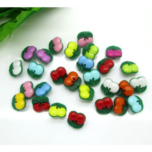 100Pcs Mixed Acrylic Cherry Shape Sewing Buttons For Kids Clothes Scrapbooking Decorative Botones Handicraft DIY Accessories