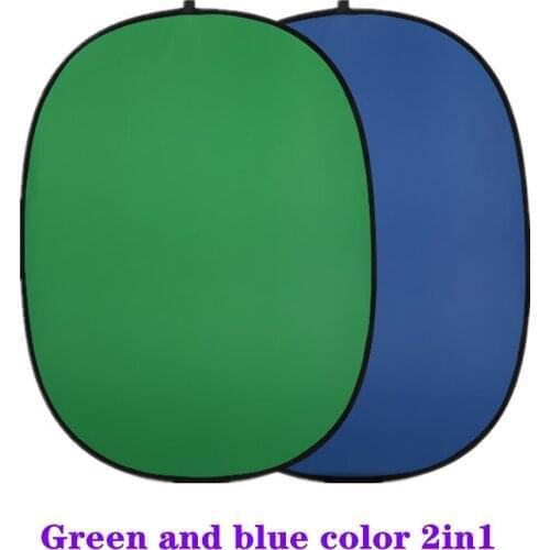 2 in 1 100x150cm/150 x 200cm Portable Oval Multi-Disc Blue Green background Reflector Collapsible Studio Photo Diffuser