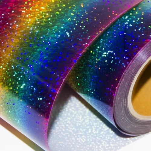 20"x12" (50cm x 30cm) Holographic Stripe Multi Heat Transfer Vinyl Iron-on HTV Press Paper Sheet for Garment T-shirt Newest