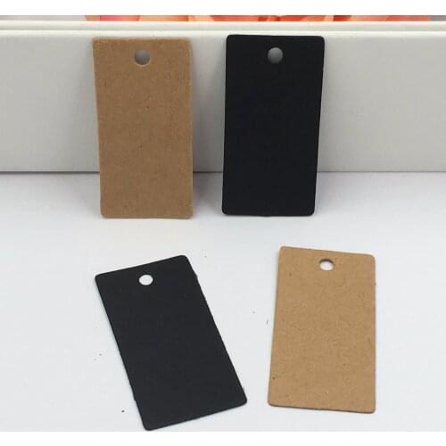 200Pcs/Lot 4x2cm Paper Mark New Kraft Paper Tags Hang Pricing Label Party Wedding Gift Tag Card Kraft Brown Black
