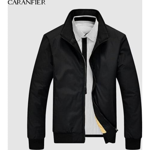 CARANFIER 3PCS S-4XL Winter Jackets Men Casual Thick Warm Windbreaker College Stand Collar Windcheater Homme Varsity Jacket