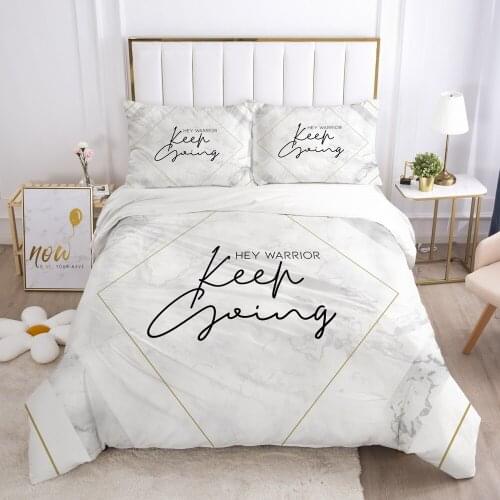 3D Bedding Set Comforter Duvet Cover Pillowcases Luxury Bed Linens Bed Set Queen King Europe Russia Size Marble Keep Going