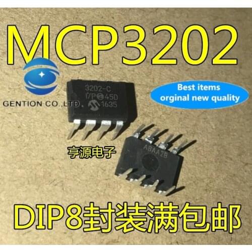 5PCS MCP3202 MCP3202-CI/P MCP3202-BI/P DIP-8 adc chip in stock 100% new and original